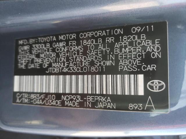 Photo 10 from auction – 2012 TOYOTA YARIS with VIN JTDBT4K33CL018011