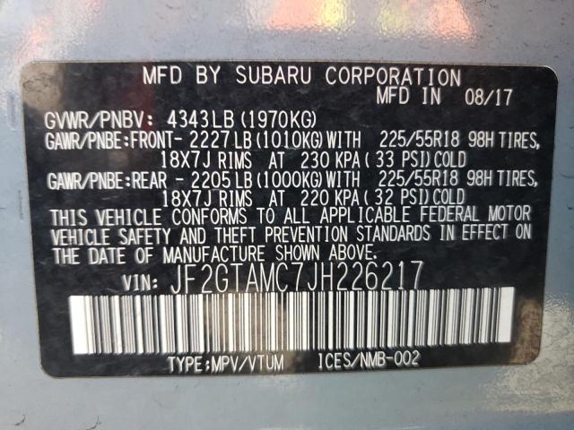 Photo 10 from auction – 2018 SUBARU CROSSTREK with VIN JF2GTAMC7JH226217