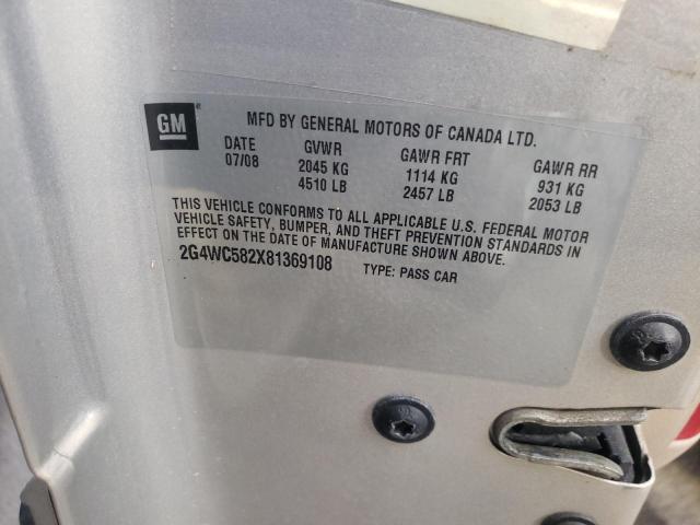 Photo 10 from auction – 2008 BUICK LACROSSE C with VIN 2G4WC582X81369108