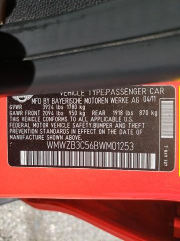 Photo 10 from auction – 2011 MINI COOPER COU with VIN WMWZB3C56BWM01253