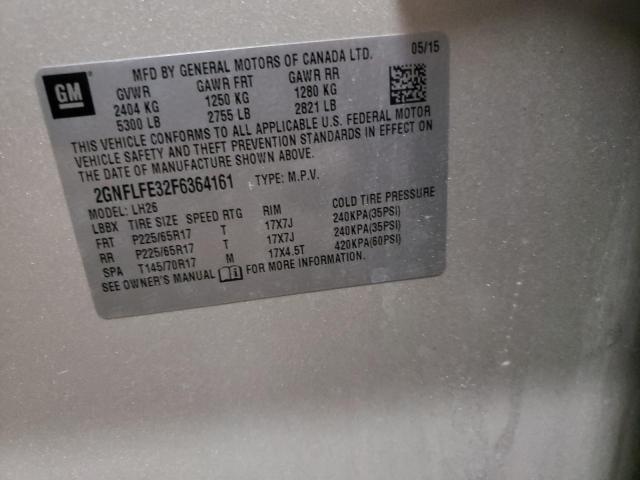 Photo 10 from auction – 2015 CHEVROLET EQUINOX LT with VIN 2GNFLFE32F6364161