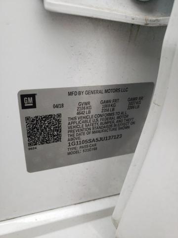 Photo 10 from auction – 2018 CHEVROLET IMPALA LT with VIN 1G1105SA5JU137123
