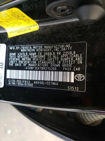 Photo 10 from auction – 2011 TOYOTA CAMRY BASE with VIN 4T4BF3EK1BR215306