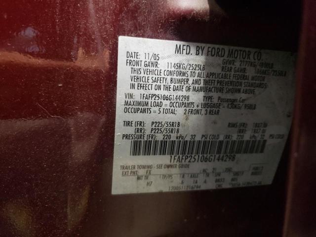 Photo 10 from auction – 2006 FORD FIVE HUNDR with VIN 1FAFP25106G144298