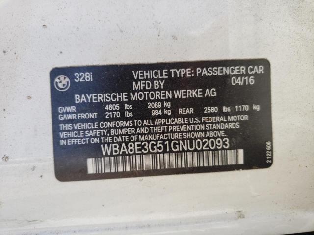 Foto 10 de la subasta – 2016 BMW 328 XI SUL con VIN WBA8E3G51GNU02093