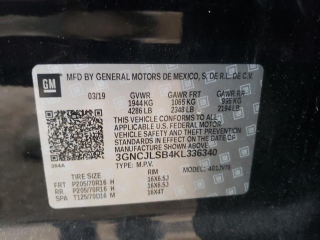Photo 10 from auction – 2019 CHEVROLET TRAX 1LT with VIN 3GNCJLSB4KL336340