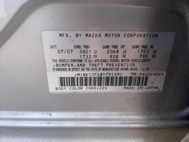 Photo 10 from auction – 2008 MAZDA 3 I with VIN JM1BK12F481791391