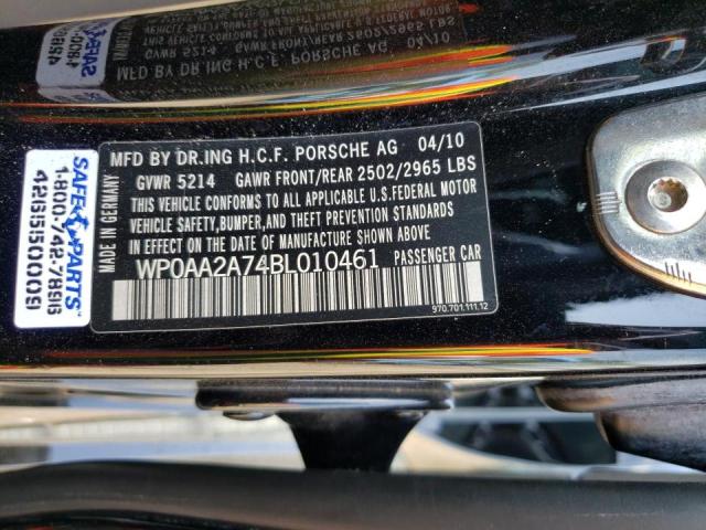 Photo 10 from auction – 2011 PORSCHE PANAMERA 2 with VIN WP0AA2A74BL010461