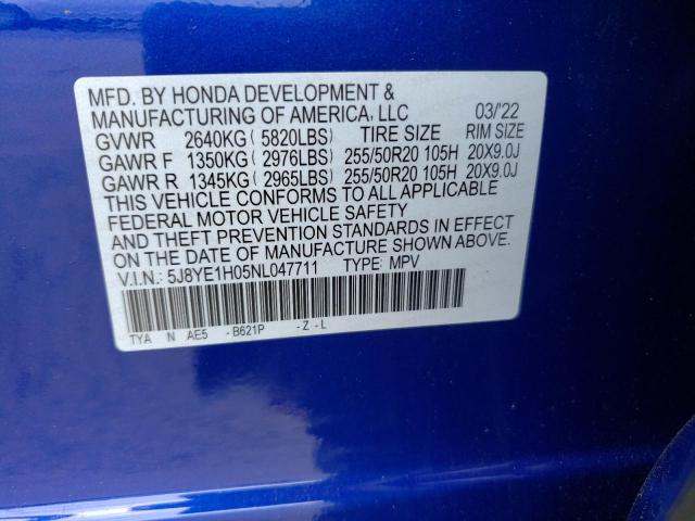 Photo 10 from auction – 2022 ACURA MDX with VIN 5J8YE1H05NL047711