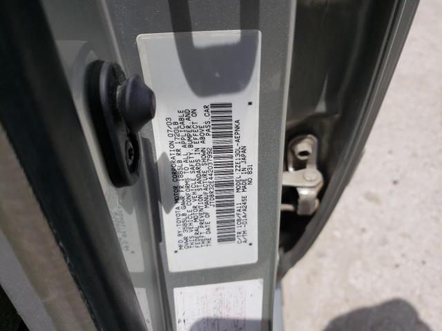 Photo 10 from auction – 2004 TOYOTA COROLLA CE with VIN JTDBR32E442037992