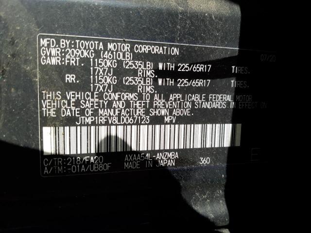 Photo 10 from auction – 2020 TOYOTA RAV4 XLE with VIN JTMP1RFV8LD067123
