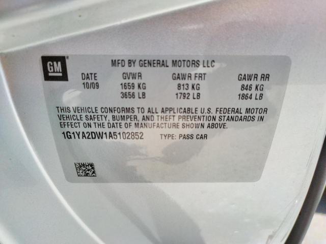 Photo 10 from auction – 2010 CHEVROLET CORVETTE with VIN 1G1YA2DW1A5102852