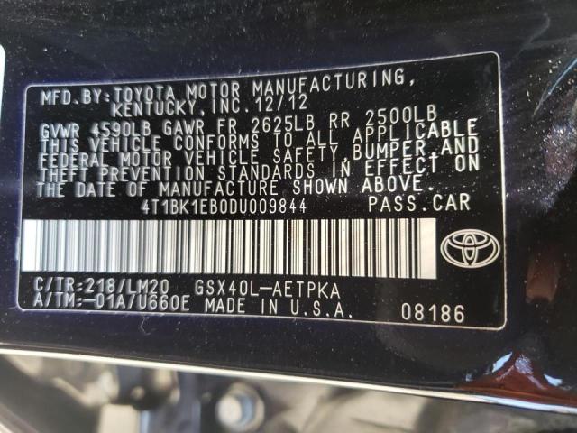 Photo 10 from auction – 2013 TOYOTA AVALON BAS with VIN 4T1BK1EB0DU009844