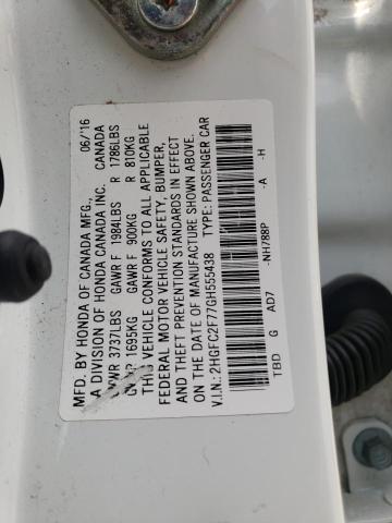Photo 10 from auction – 2016 HONDA CIVIC EX with VIN 2HGFC2F77GH555438