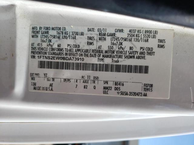 Photo 10 from auction – 2011 FORD ECONOLINE with VIN 1FTNS2EW0BDA73910
