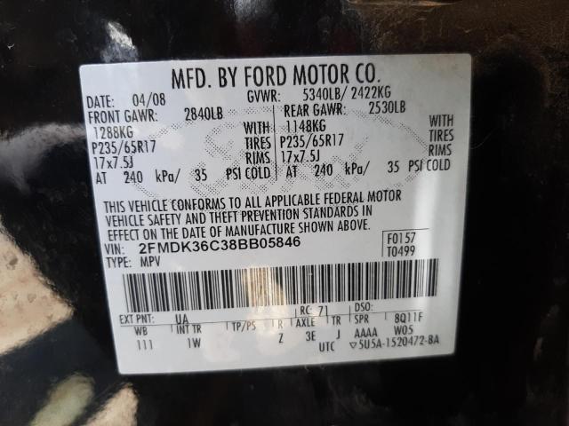 Photo 10 from auction – 2008 FORD EDGE SE with VIN 2FMDK36C38BB05846