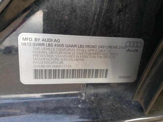 Photo 10 from auction – 2013 AUDI A4 PREMIUM with VIN WAUBFAFL0DN012735