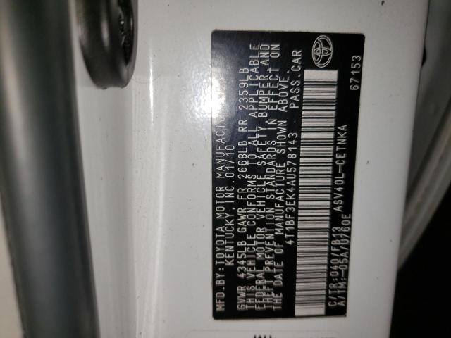 Photo 10 from auction – 2010 TOYOTA CAMRY BASE with VIN 4T1BF3EK4AU578143