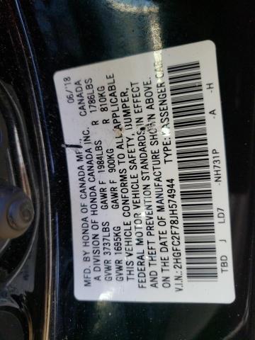 Photo 10 from auction – 2018 HONDA CIVIC EX with VIN 2HGFC2F78JH574944