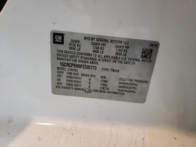 Photo 10 from auction – 2015 CHEVROLET SILVERADO with VIN 1GCRCPEH8FZ305773