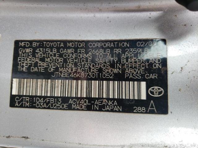 Photo 10 from auction – 2007 TOYOTA CAMRY CE with VIN JTNBE46K873011052