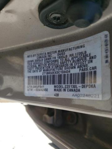 Photo 10 from auction – 2003 TOYOTA COROLLA CE with VIN 2T1BR32EX3C159434