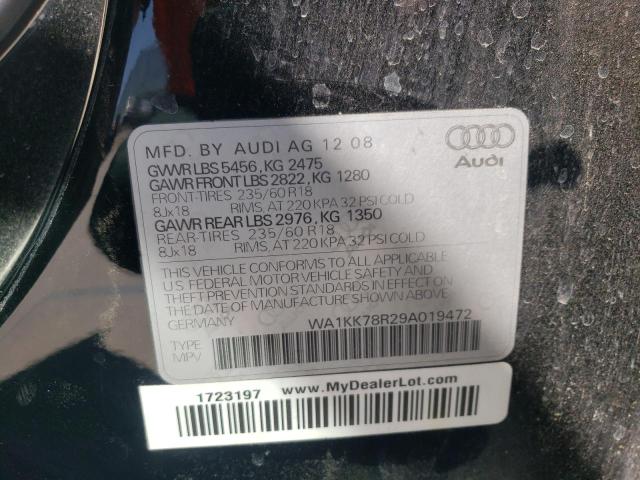 Photo 10 from auction – 2009 AUDI Q5 3.2 with VIN WA1KK78R29A019472