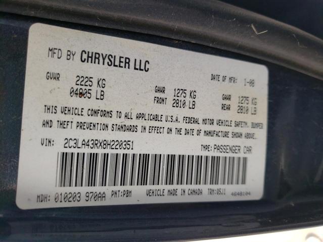 Photo 10 from auction – 2008 CHRYSLER 300 LX with VIN 2C3LA43RX8H220351