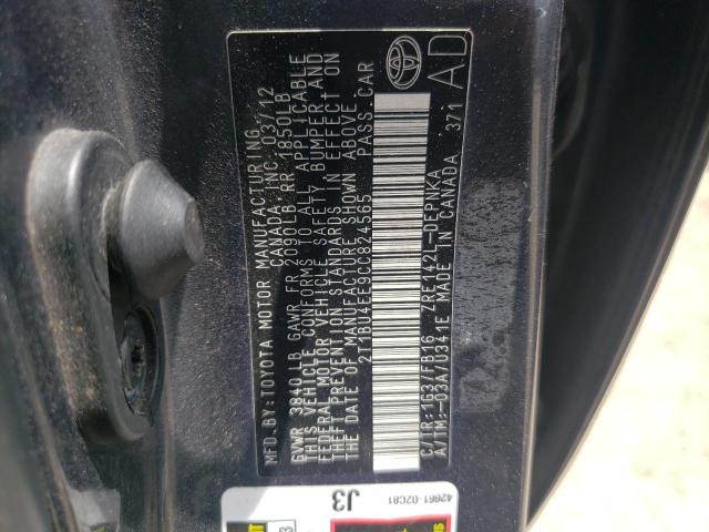 Photo 10 from auction – 2012 TOYOTA COROLLA BA with VIN 2T1BU4EE9CC824565