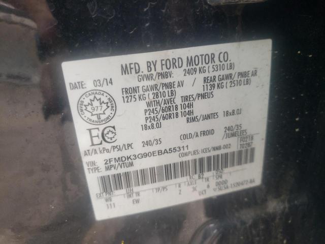Photo 10 from auction – 2014 FORD EDGE SE with VIN 2FMDK3G90EBA55311