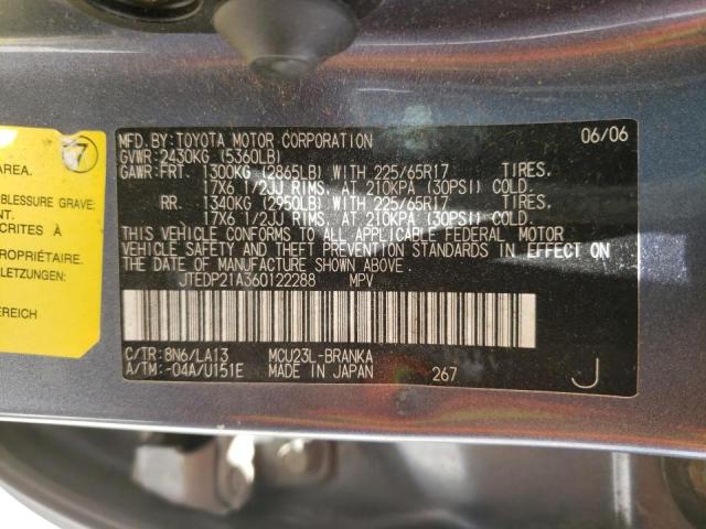 Photo 10 from auction – 2006 TOYOTA HIGHLANDER with VIN JTEDP21A360122288