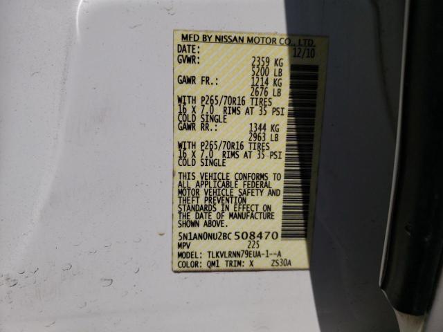 Photo 10 from auction – 2011 NISSAN XTERRA OFF with VIN 5N1AN0NU2BC508470