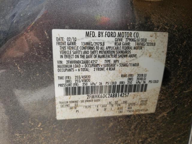 Photo 10 from auction – 2010 FORD FLEX LIMIT with VIN 2FMHK6DC2ABB14257