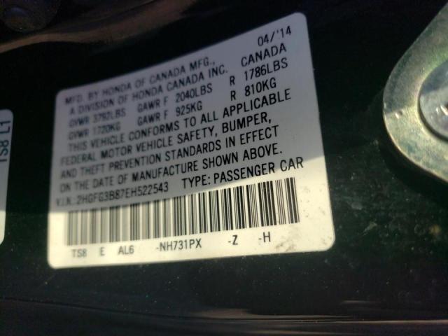 Photo 10 from auction – 2014 HONDA CIVIC EX with VIN 2HGFG3B87EH522543