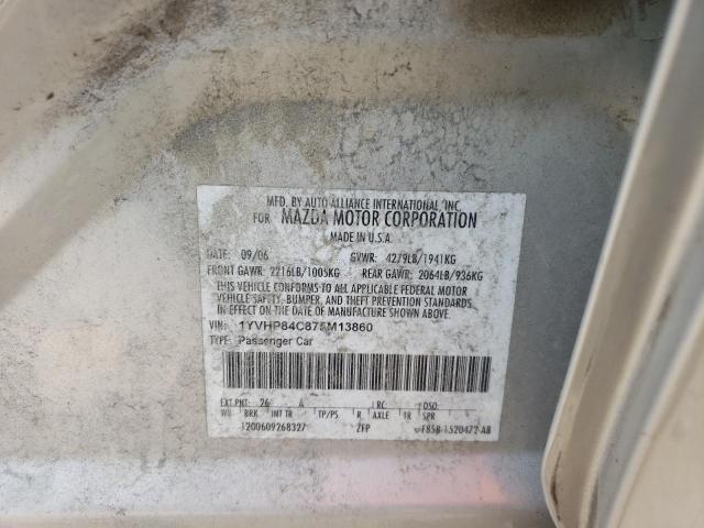 Photo 10 from auction – 2007 MAZDA 6 I with VIN 1YVHP84C875M13860