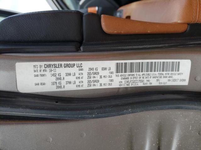 Photo 10 from auction – 2012 JEEP GRAND CHER with VIN 1C4RJFCG2CC175501