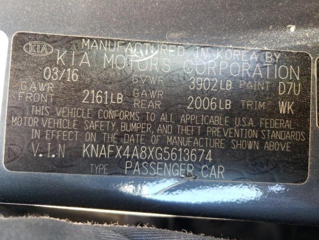 Photo 10 from auction – 2016 KIA FORTE EX with VIN KNAFX4A8XG5613674