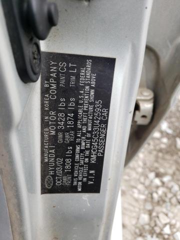 Photo 10 from auction – 2003 HYUNDAI ACCENT GL with VIN KMHCG45C33U425935