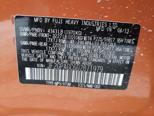 Photo 10 from auction – 2013 SUBARU XV CROSSTR with VIN JF2GPAGC6D2871979