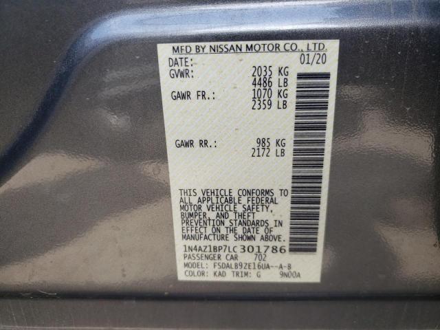 Photo 10 from auction – 2020 NISSAN LEAF S with VIN 1N4AZ1BP7LC301786