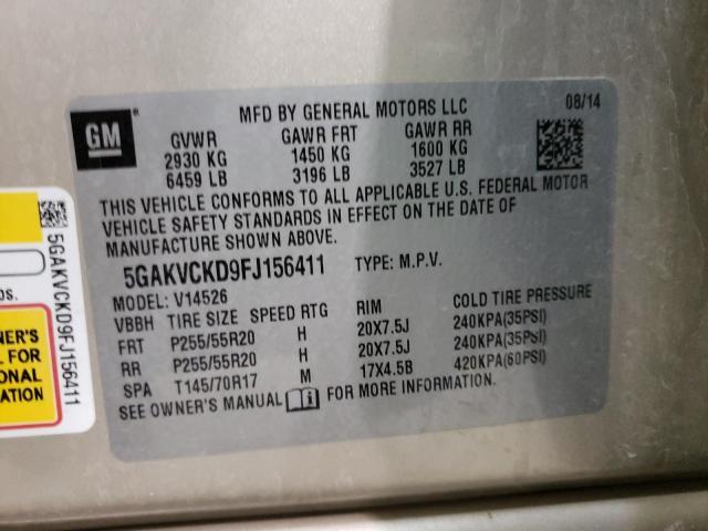 Photo 10 from auction – 2015 BUICK ENCLAVE with VIN 5GAKVCKD9FJ156411