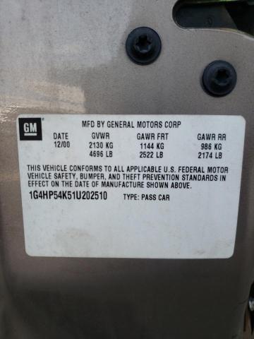 Photo 10 from auction – 2001 BUICK LESABRE CU with VIN 1G4HP54K51U202510