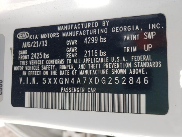 Photo 10 from auction – 2013 KIA OPTIMA EX with VIN 5XXGN4A7XDG252846