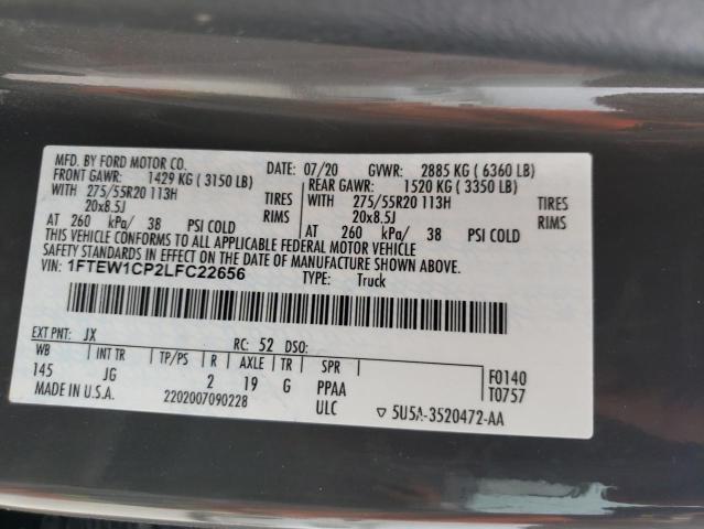 Photo 10 from auction – 2020 FORD F150 SUPER with VIN 1FTEW1CP2LFC22656