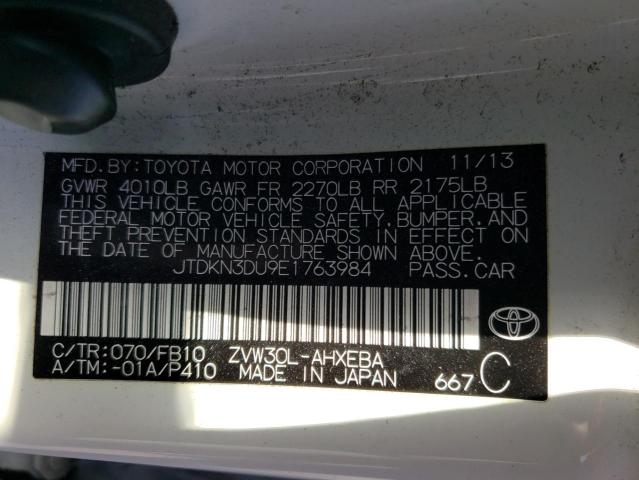 Photo 10 from auction – 2014 TOYOTA PRIUS with VIN JTDKN3DU9E1763984