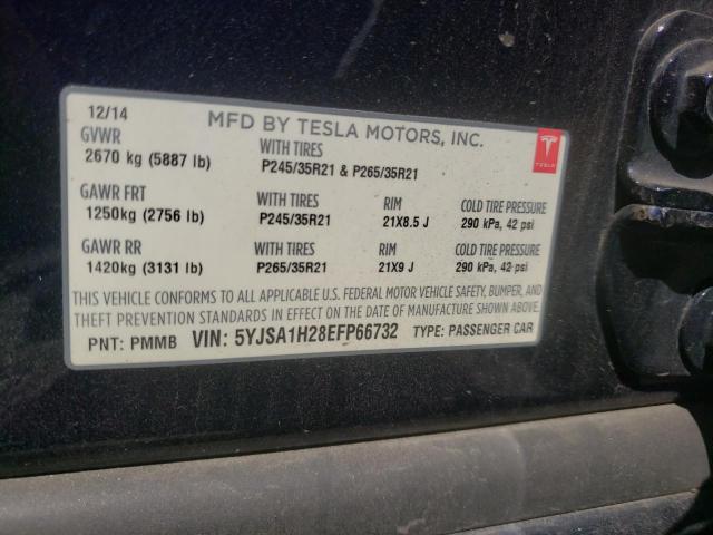 Photo 10 from auction – 2014 TESLA MODEL S with VIN 5YJSA1H28EFP66732