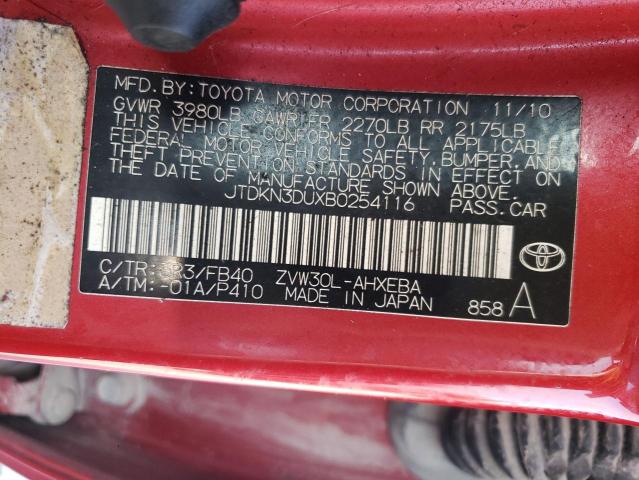 Photo 10 from auction – 2011 TOYOTA PRIUS with VIN JTDKN3DUXB0254116