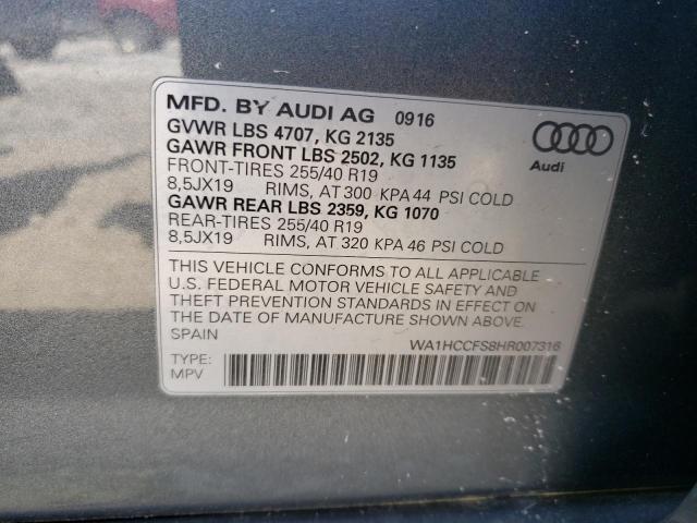 Photo 10 from auction – 2017 AUDI Q3 PREMIUM with VIN WA1HCCFS8HR007316