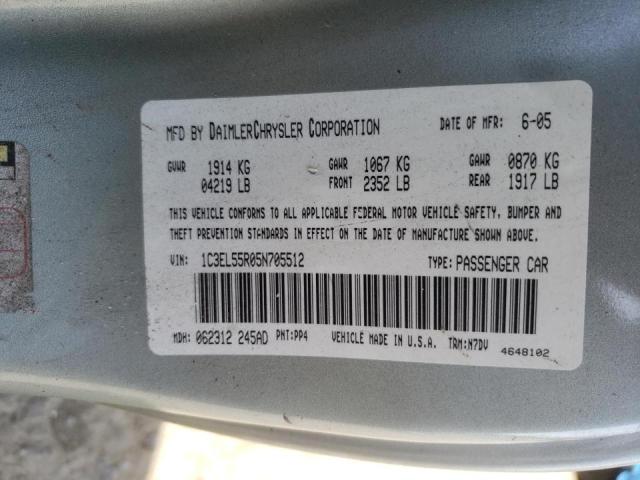 Photo 10 from auction – 2005 CHRYSLER SEBRING TO with VIN 1C3EL55R05N705512