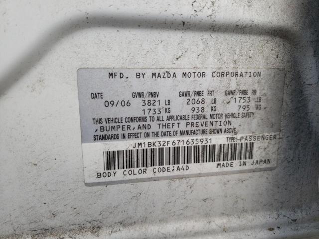 Photo 10 from auction – 2007 MAZDA 3 I with VIN JM1BK32F671635931